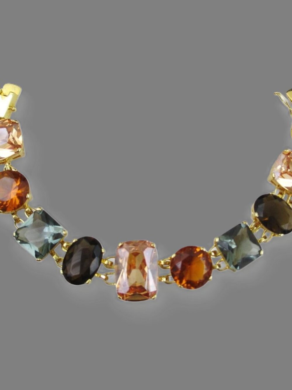 Signed Nolan Miller Lincoln Road Multi color Chunky Crystal Bracelet Mark Zunino